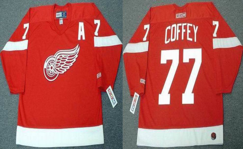 2019 Men Detroit Red Wings 77 Coffey Red CCM NHL jerseys1